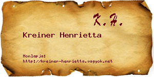 Kreiner Henrietta névjegykártya